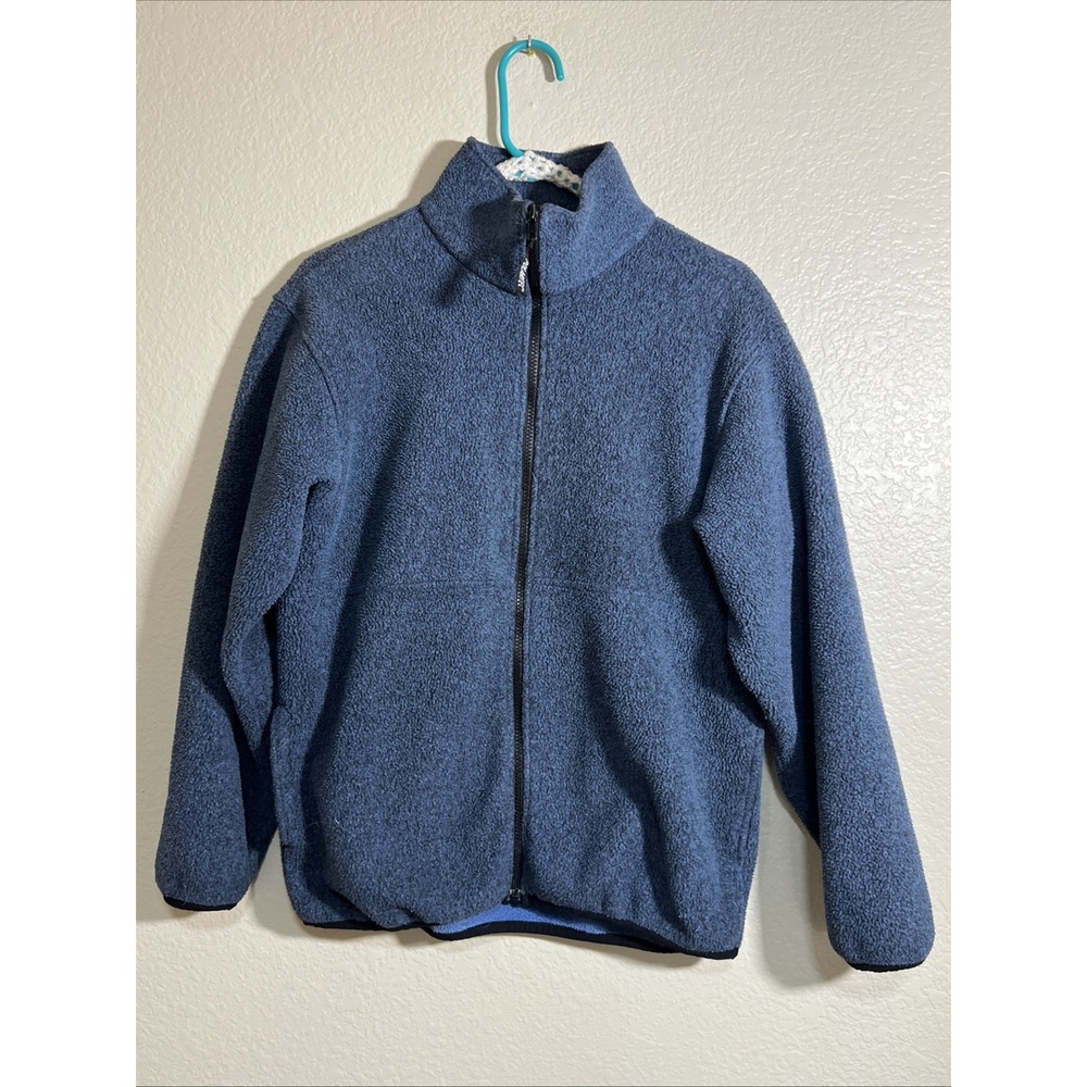 Vtg Cabelas Polartec Thick Fleece Full Zip Jacket USA Blue, Medium